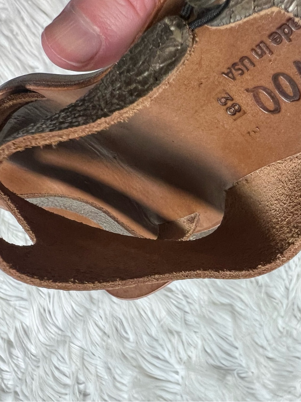 Cydwoq Leather Ankle Strap Sandal in Warm Brown - Picture 8 of 8